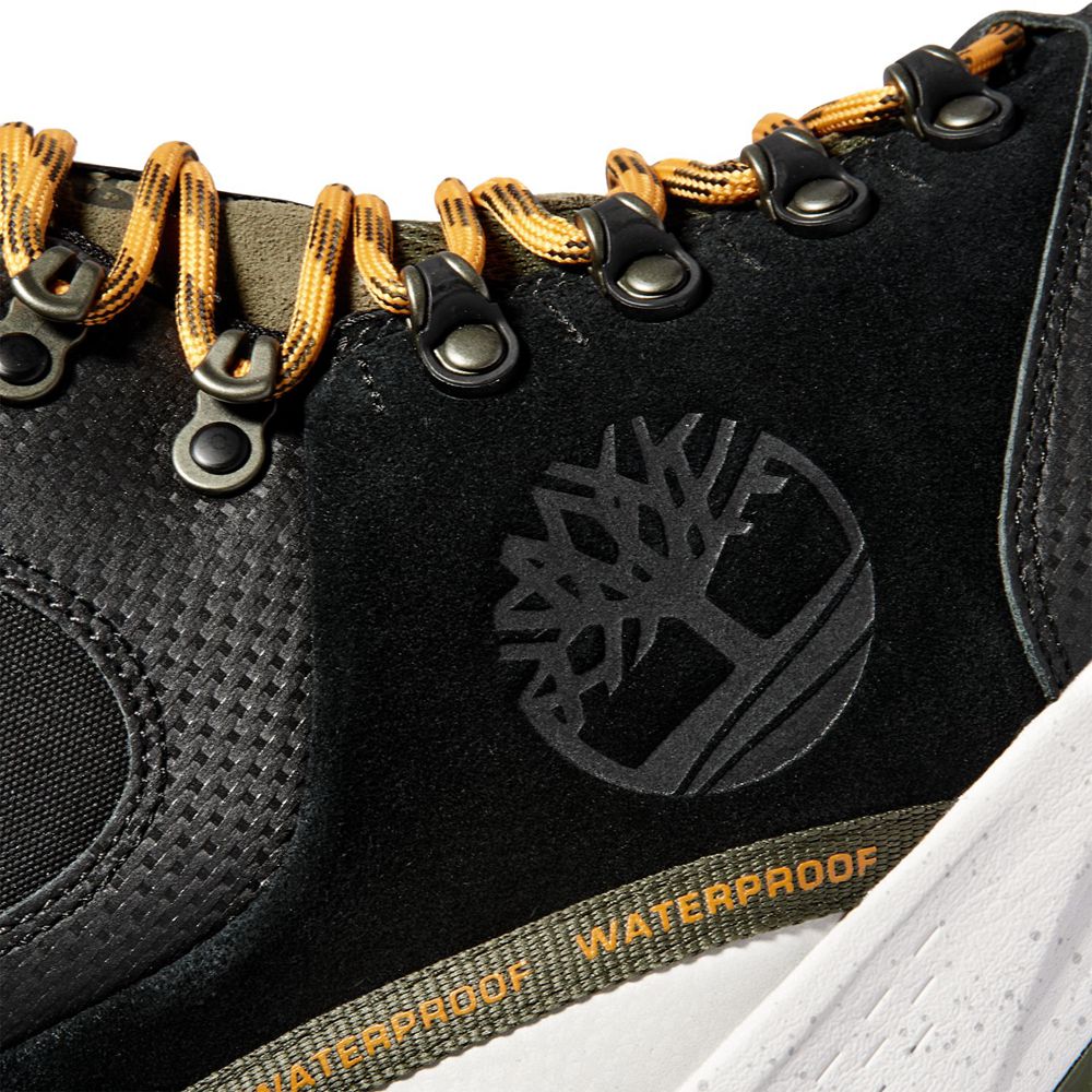 Timberland Παπούτσια Πεζοπορίας Ανδρικα Μαυρα/Ελιά - Garrison Trail Waterproof Ψηλα - Greece 8954136